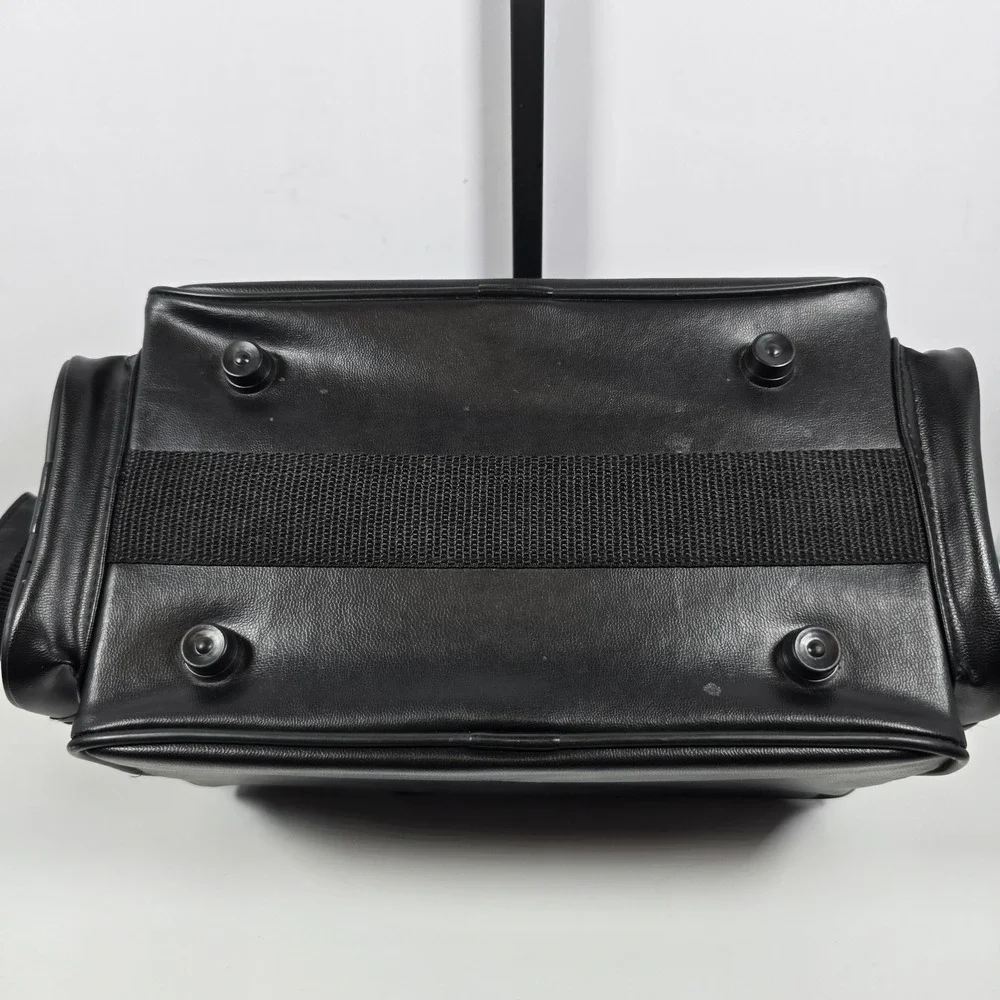 Vintage Rayovac Direct Power Plus Black Leather Electronics Bag W/Strap Padded